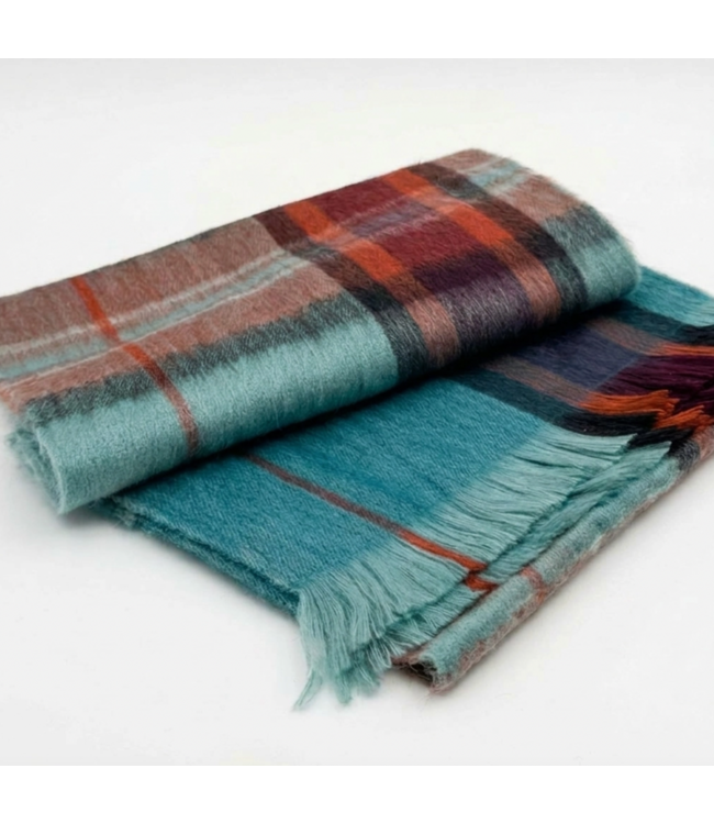 Alpaca Tartan Scarf- Mariner02