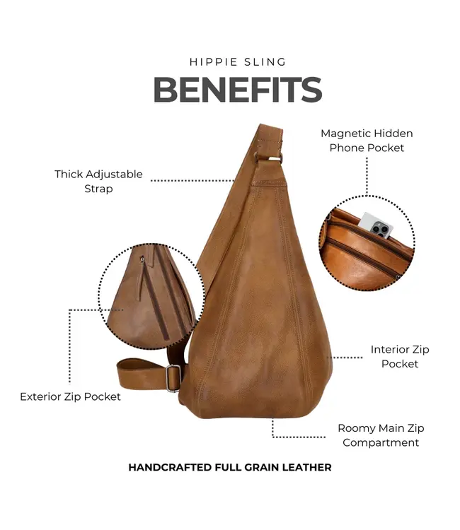 Hippie Leather Crossbody Bag-available in 3 colors