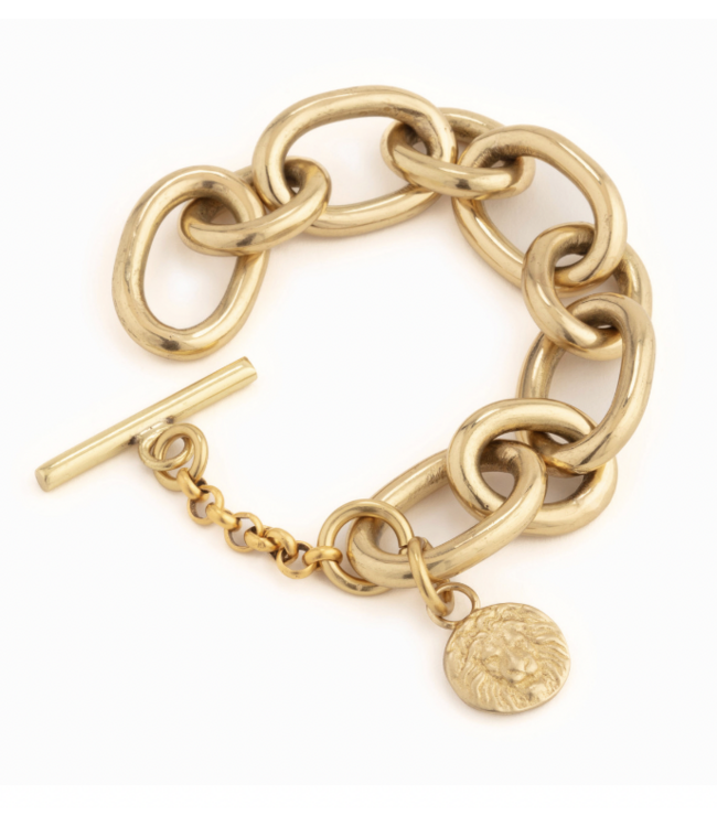 Chunky Brass Lion Bracelet