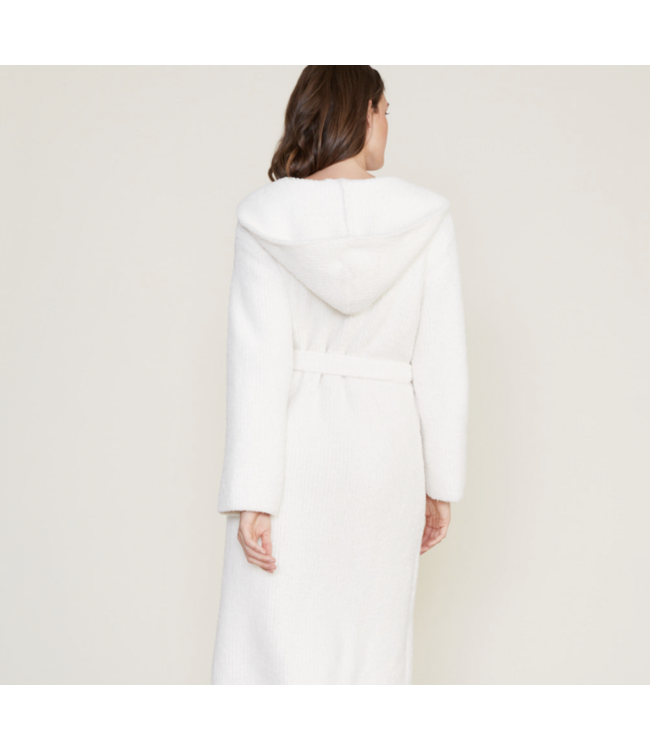 CozyChic Ribbed Hooded Robe - Cream