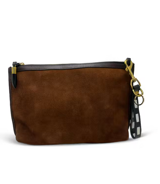 Mabel Bronze Suede Clutch