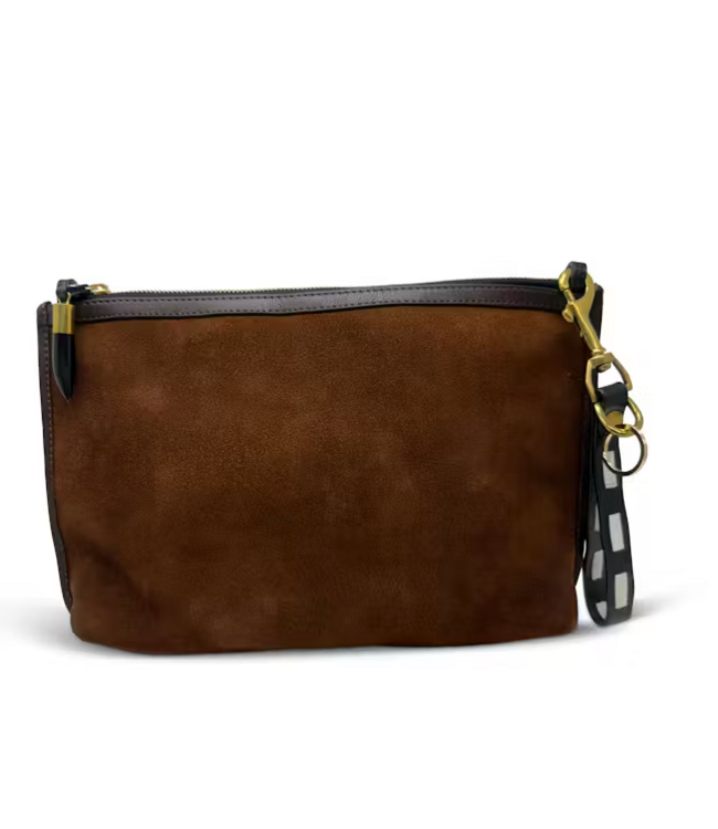 Mabel Bronze Suede Clutch