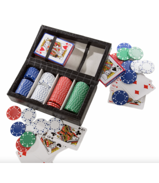Brouk & Co. Black Croco Poker Set