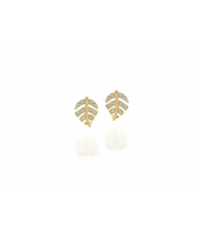 Palm Leaf Diamond Earrings