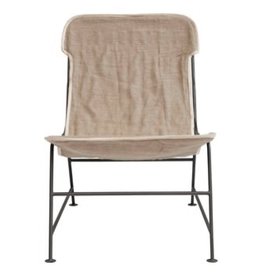 Creative Co-op Reclined Linen Sling Chair