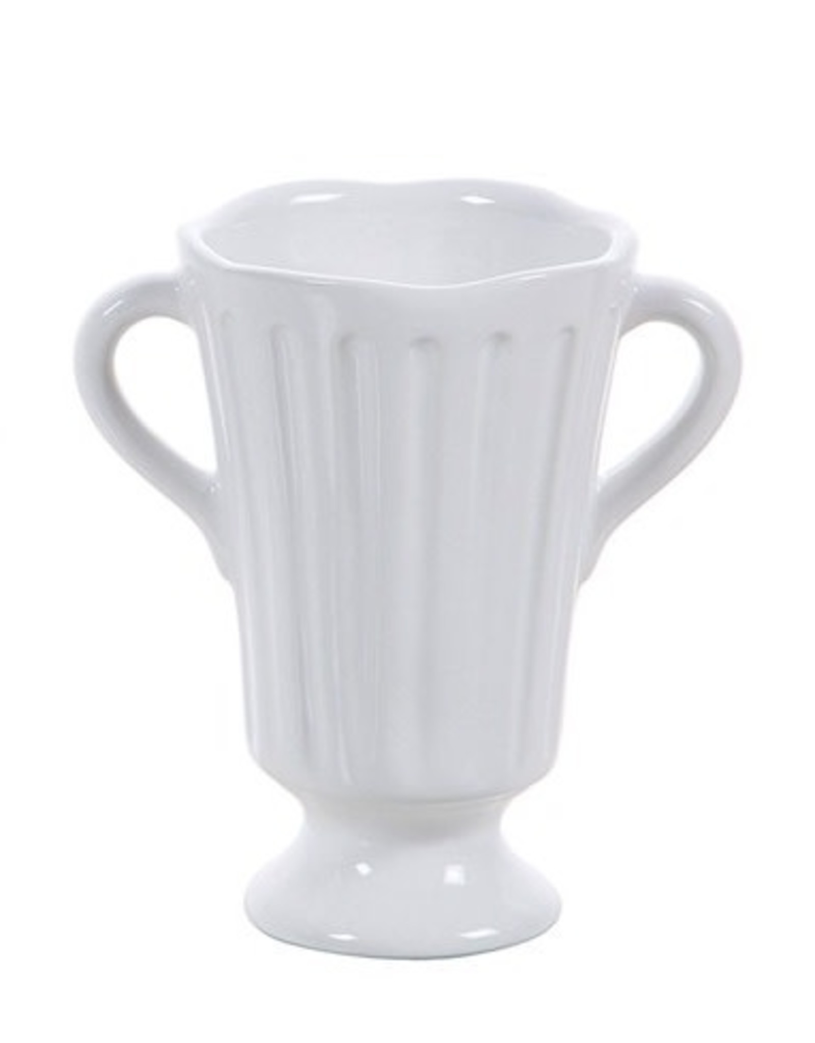 Creative Co-op 4 3/4" H Ceramic Vase, White, 3 Styles
