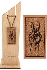 The Florist & The Merchant Peace sign cork necklace
