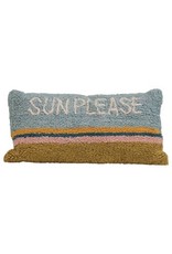 Creative Co-op Hook Lumbar Pillow, Multi Color "Sun Please"