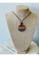 Pottery by KAT Hand-carved Clay Pendant Necklace