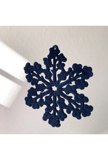 The Florist & The Merchant Velvet Snowflake Ornament, Navy