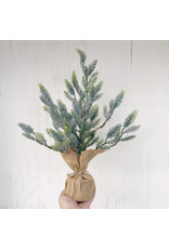 The Florist & The Merchant 21.5" Frosted Faux Christmas Tree in Burlap Base