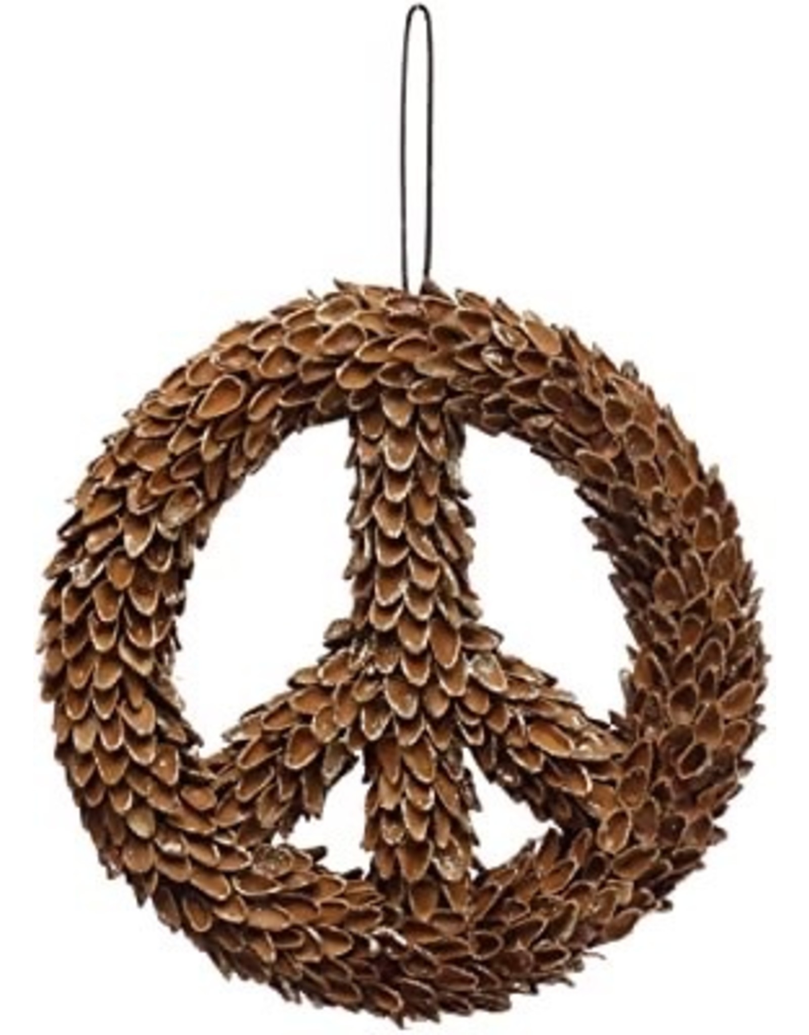The Florist & The Merchant 8" Pine Nut Peace Sign Ornament