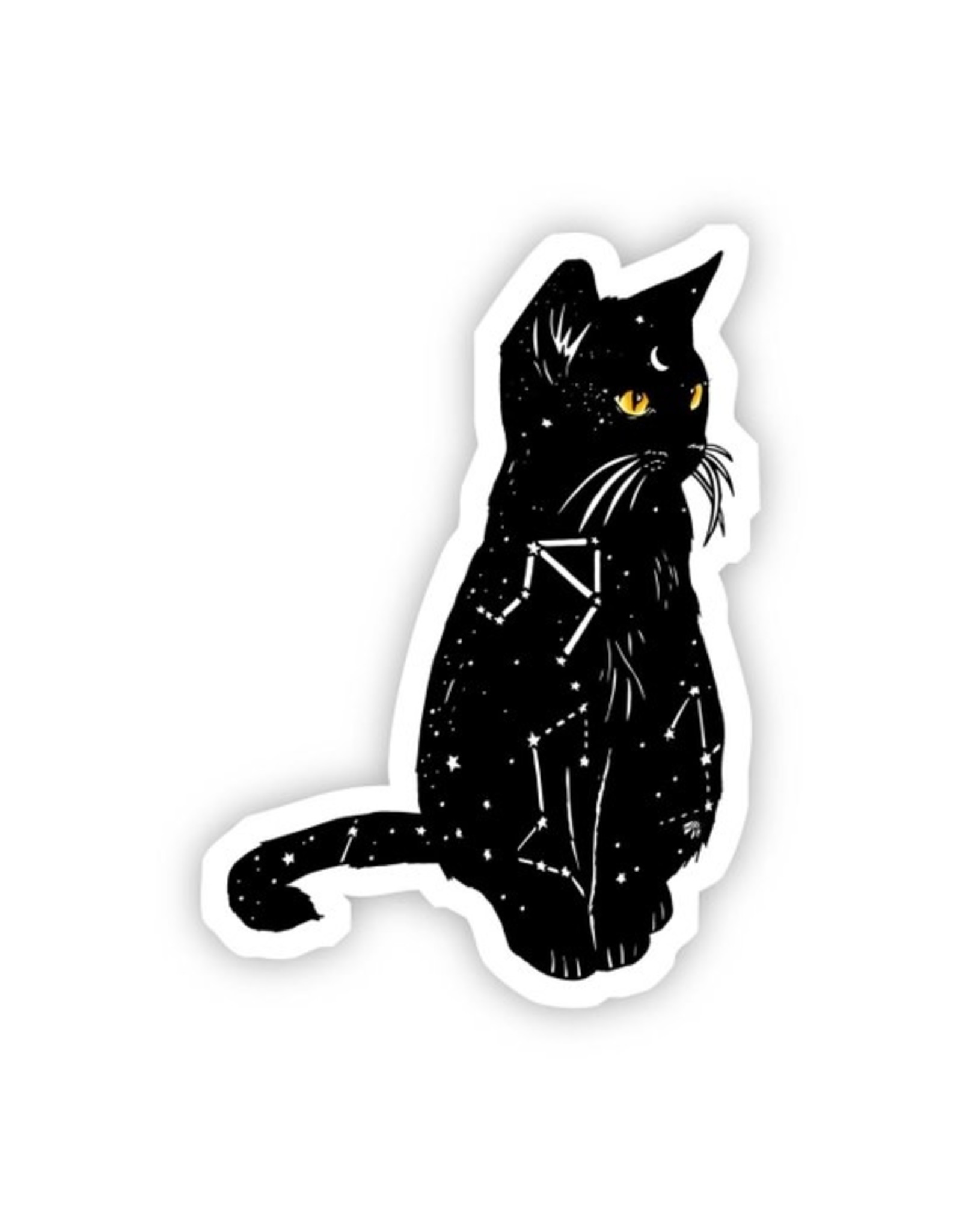 The Florist & The Merchant Black Cat with Yellow Eyes Sticker