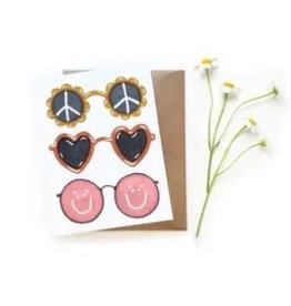 The Florist & The Merchant Peace, Love, Happiness Sunglasses Greeting Card