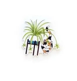The Florist & The Merchant Cat + Spider Plant Sticker