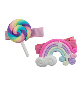 Great Pretenders Lollypop Rainbow Hairclips 2pcs