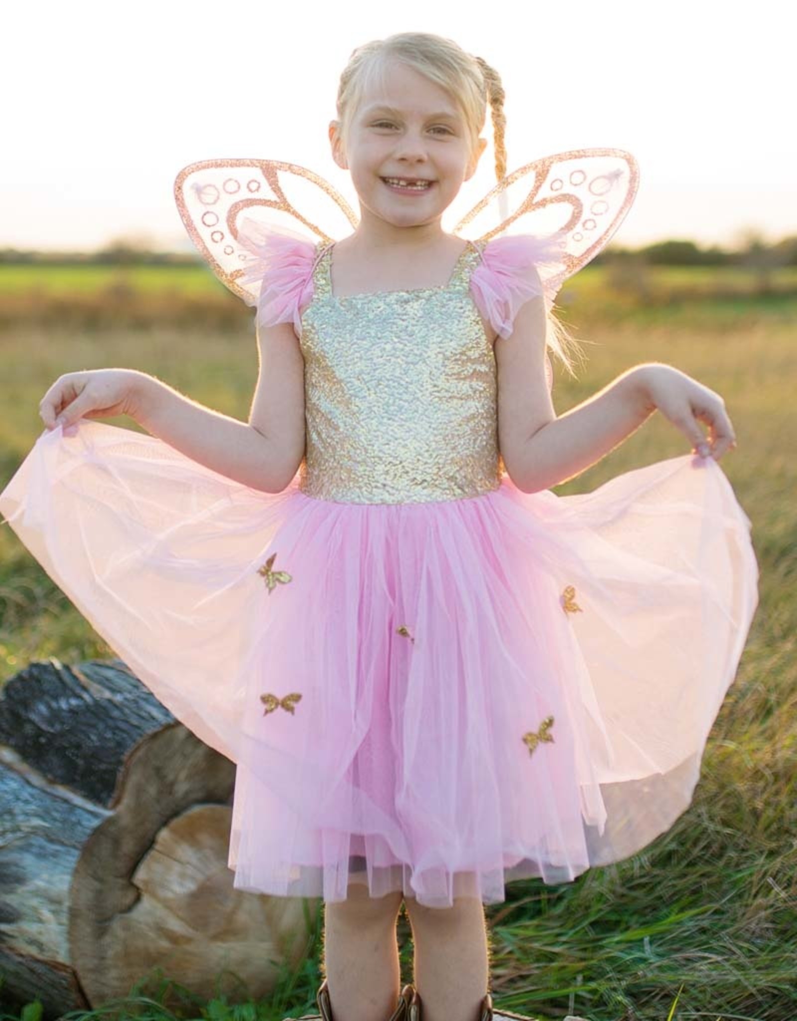 Great Pretenders Gold Butterfly Dress and  Wings 5-7