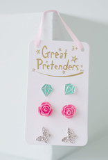 Great Pretenders Boutique Rose Studded Earrings 3 set