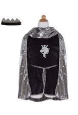 Great Pretenders Silver Knight Tunic Cape and Crown  size 5-6