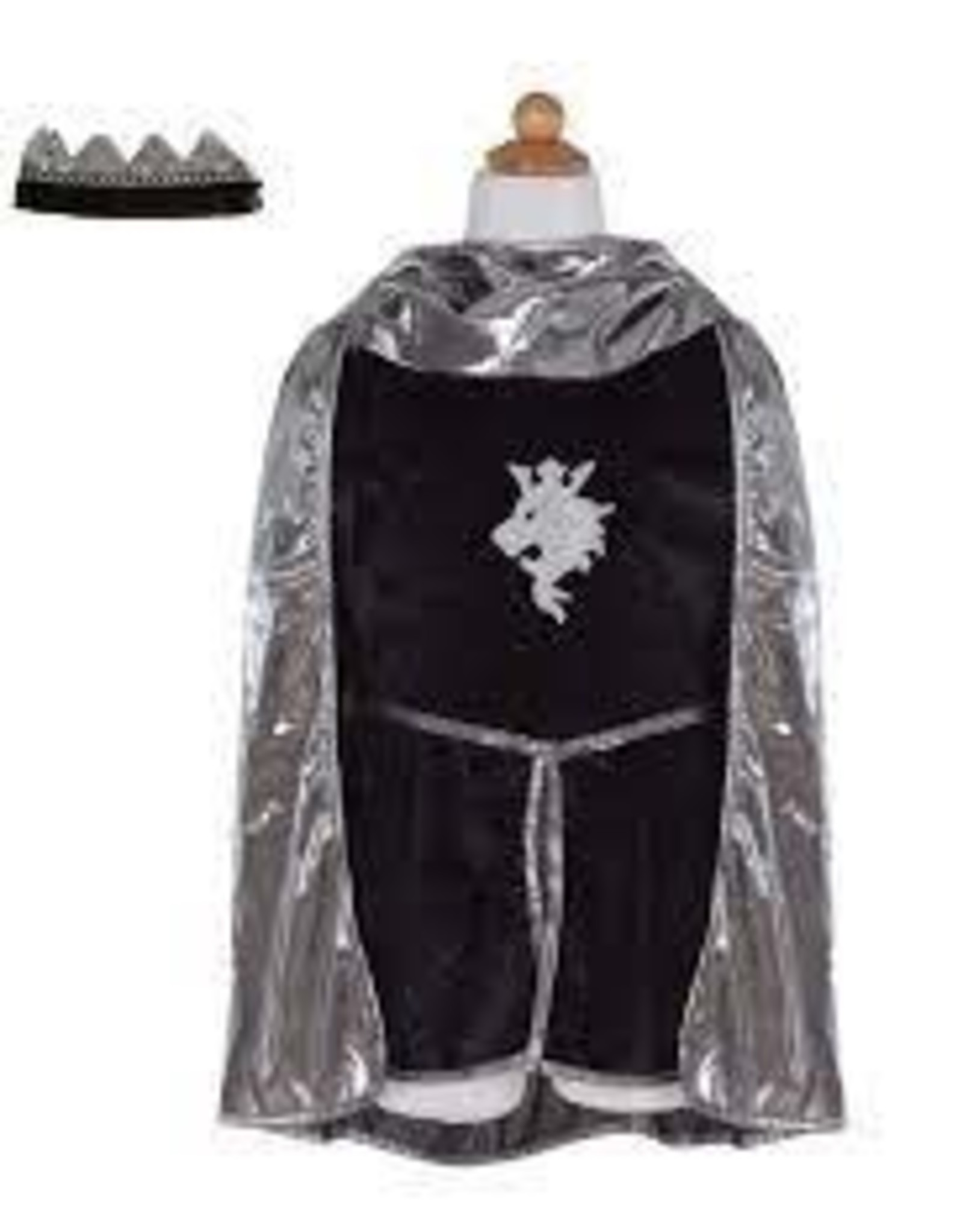 Great Pretenders Silver Knight Tunic Cape and Crown  size 5-6