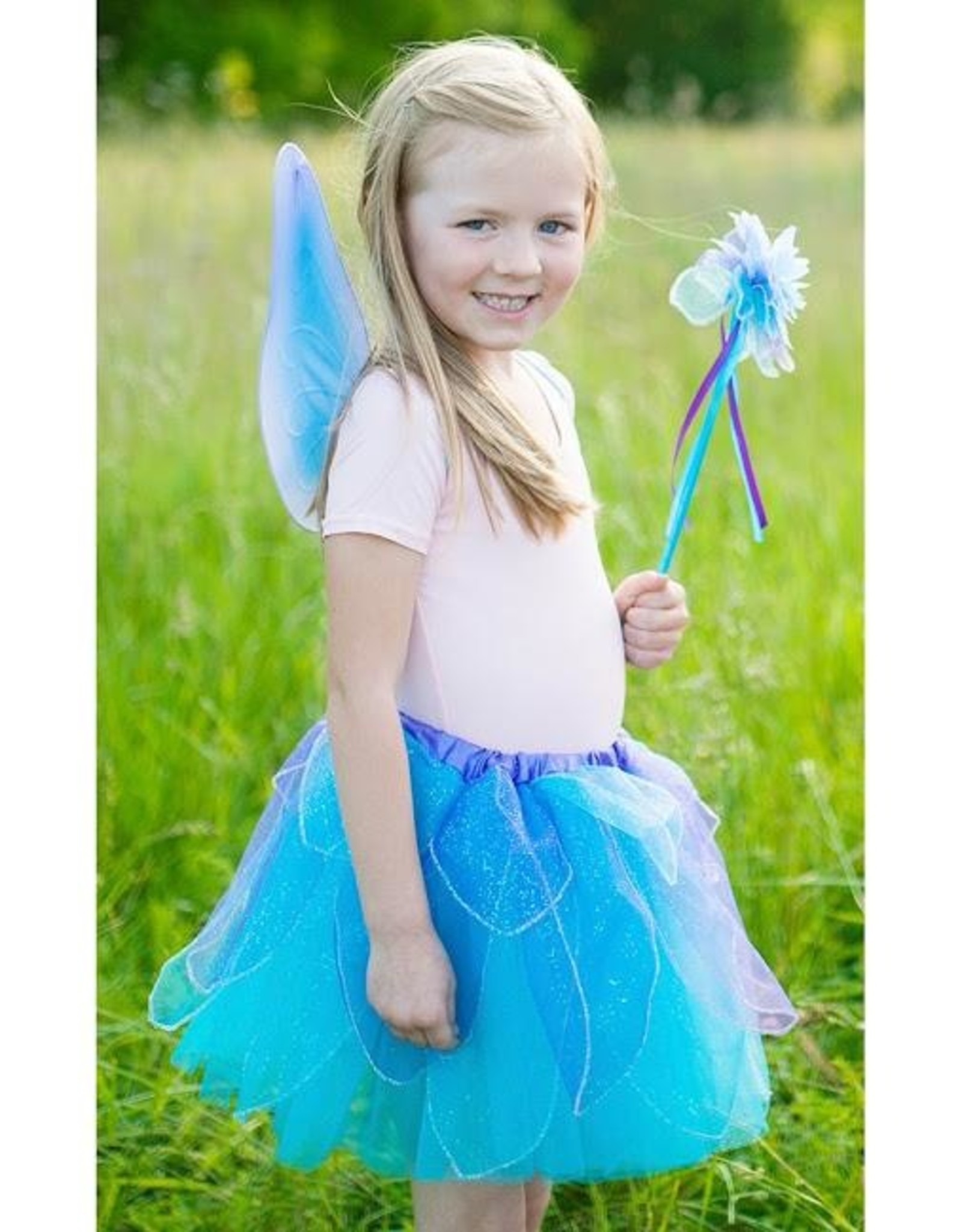 Creative Education Blue Fancy Flutter Skirt with Wings and Wand  4-6