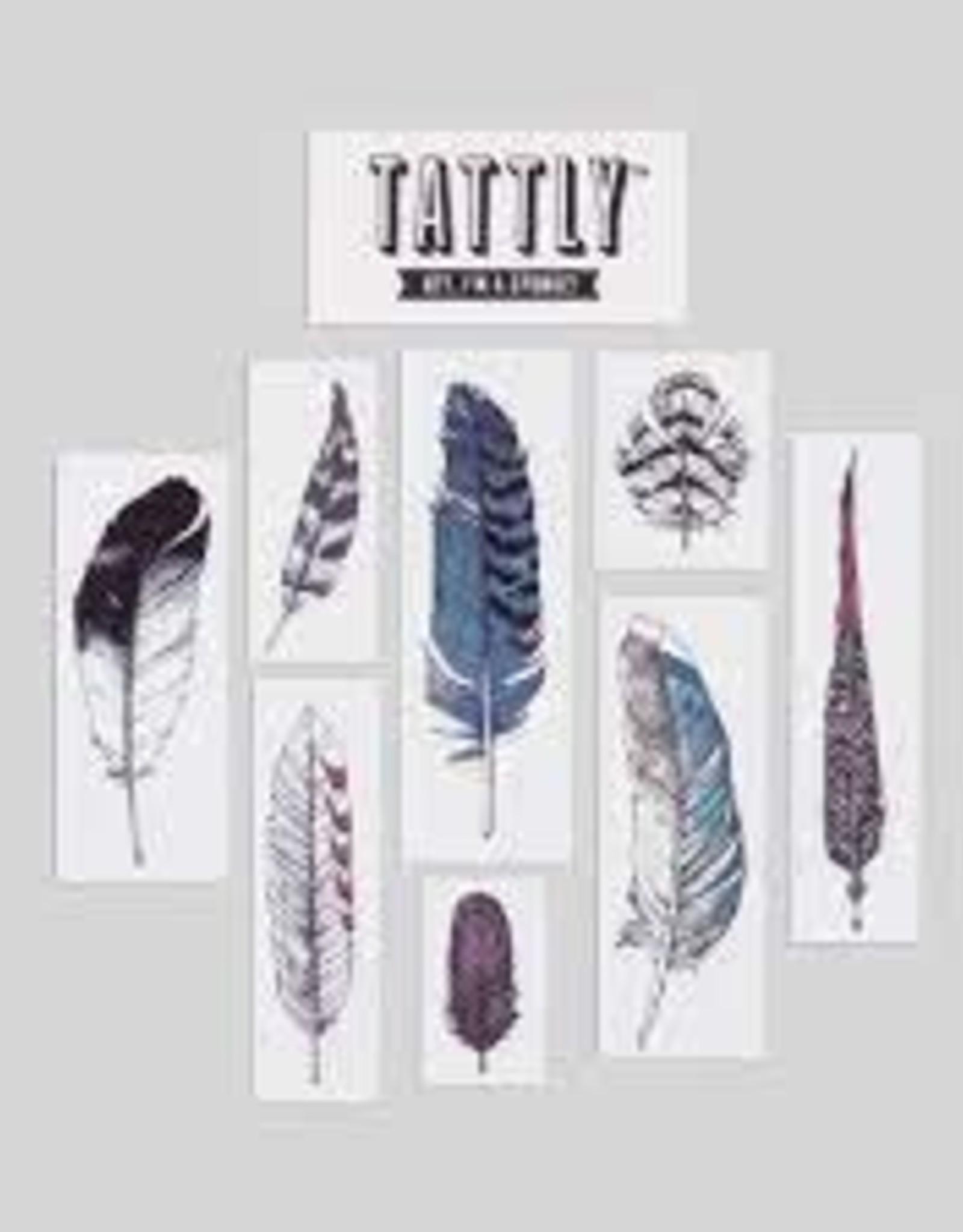Tattly Blue Jay Feather Tattoo Pair