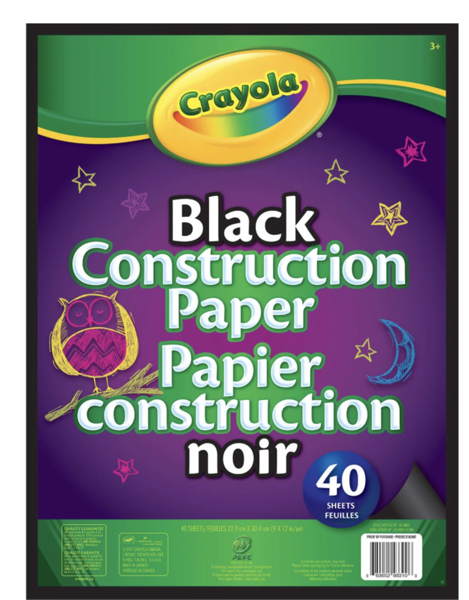 Crayola Black Construction Paper 40ct