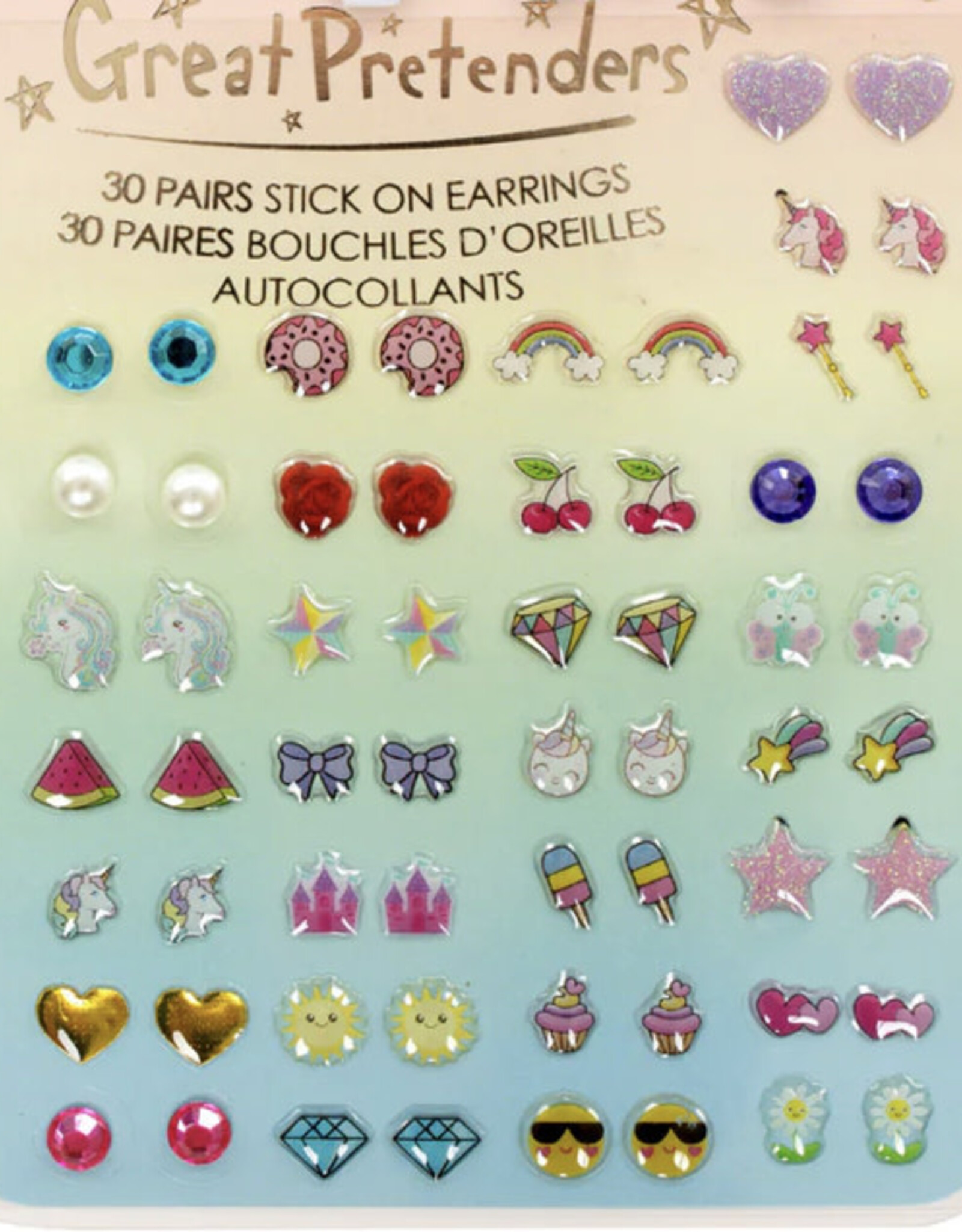 Great Pretenders Whimsical Unicorn Stick on Earrings