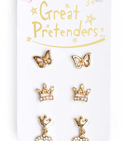 Great Pretenders Boutique Royal Crown Studded Earrings