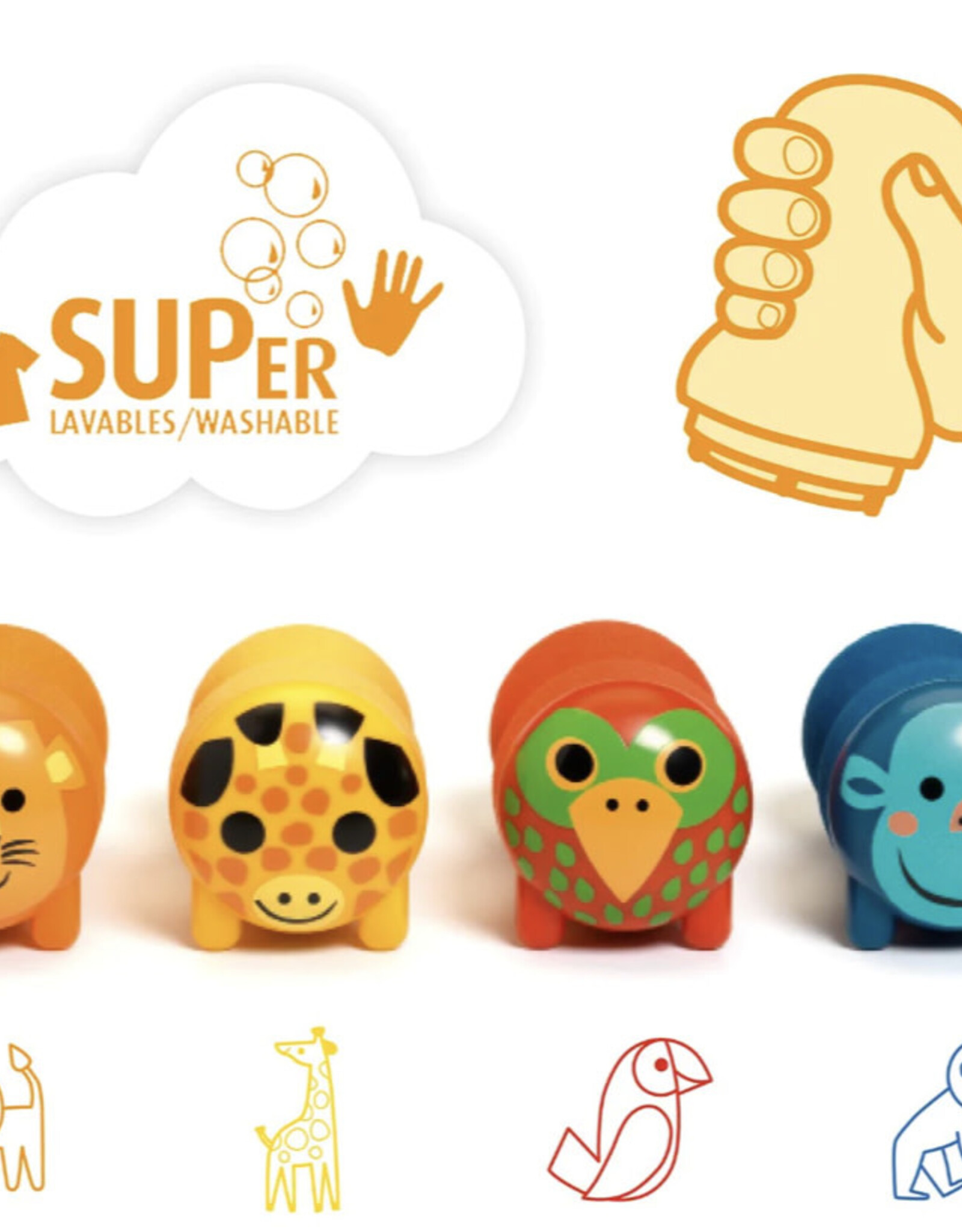 Djeco Stamps for Little Ones - Safari Animals