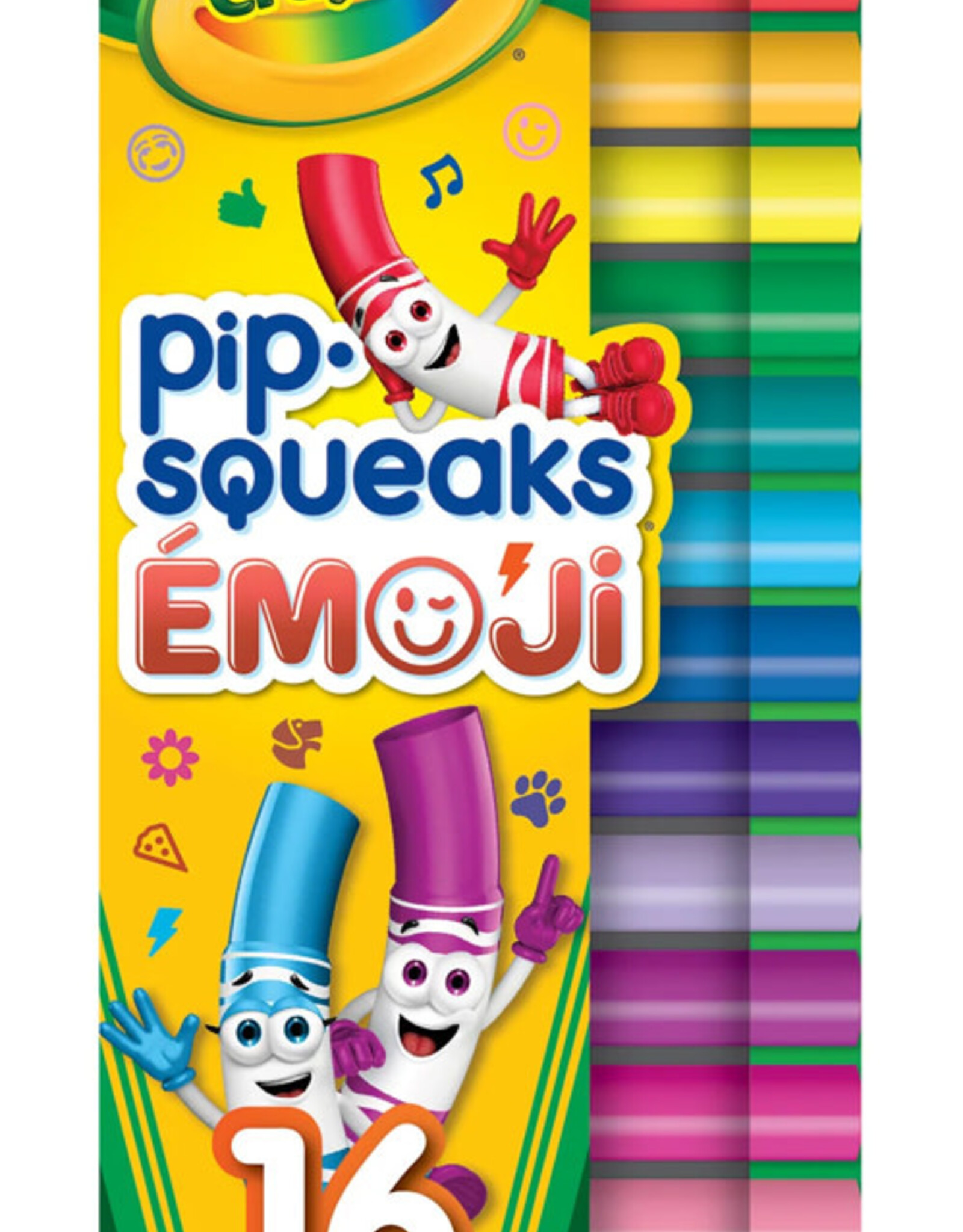 Crayola 16ct Pip-Squeak Stamper Markers, Emoji