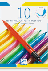 Djeco 10 Pop Colour Felt Tip Brush Pens