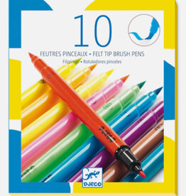 Djeco 10 Pop Colour Felt Tip Brush Pens