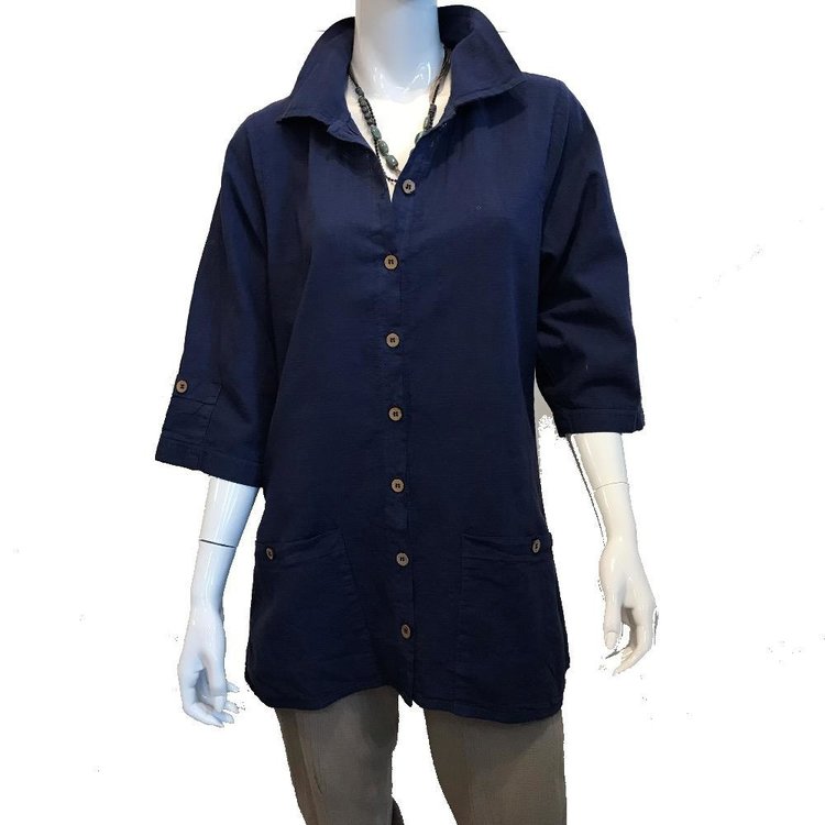 Sybil Cotton Shirt with Pockets - Womens Tops | EzzeWear - Sand'n'Sea ...