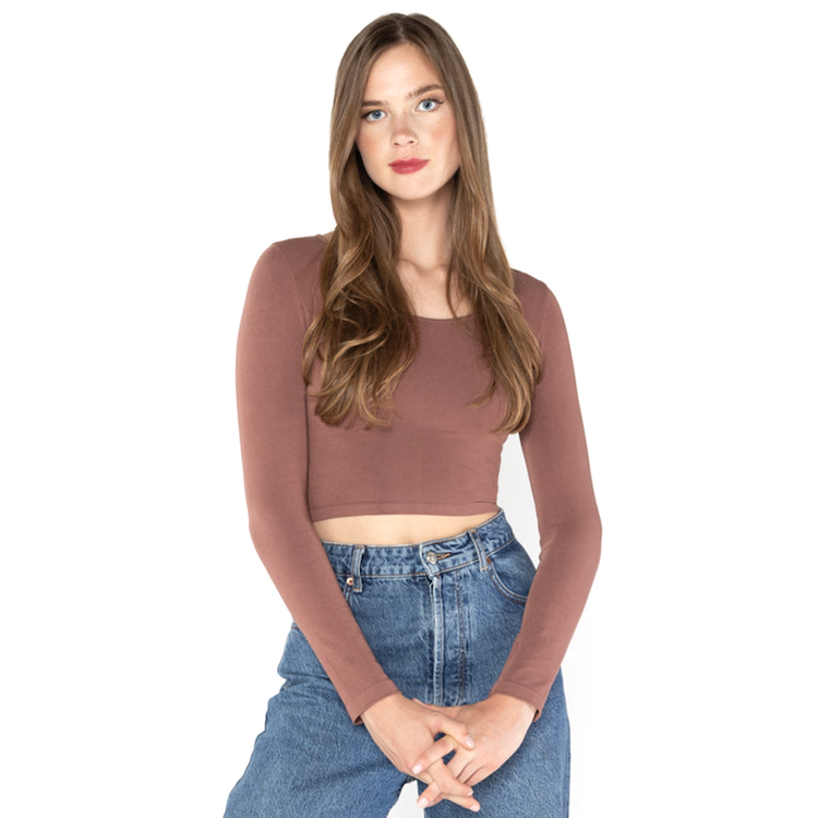 C'est Moi Bamboo L/S Crop 1018