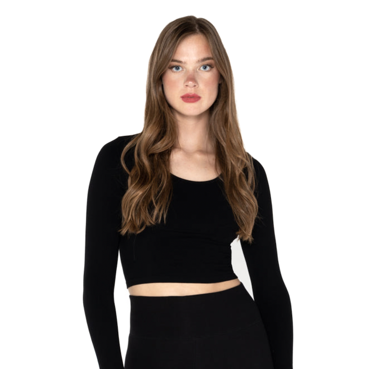 C'est Moi Bamboo L/S Crop 1018