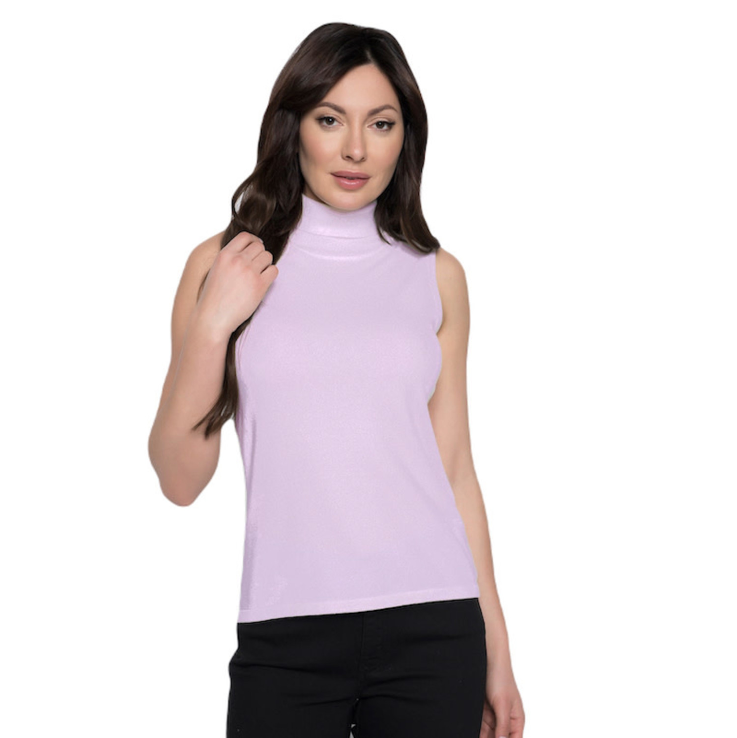 Turtle Neck Knit Shell - Womens Tops