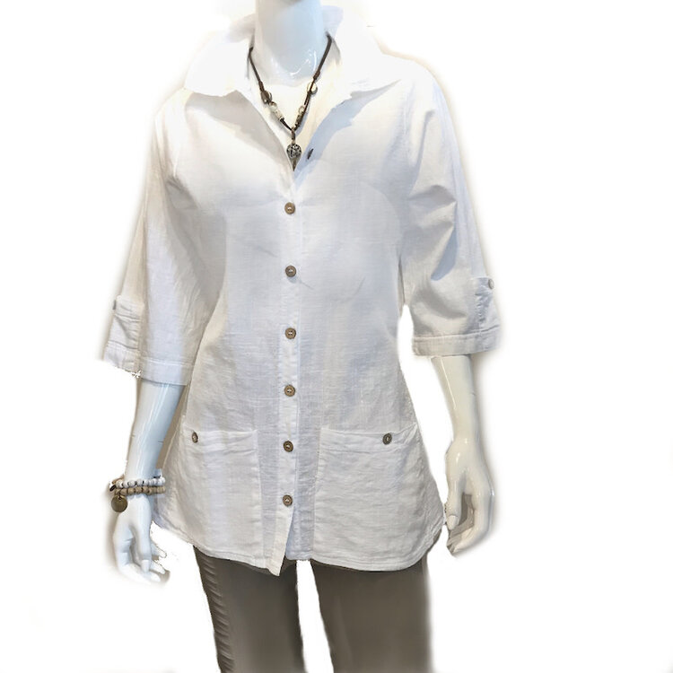 ezze Wear California  Curve 3/4sleeve Sybil Shirt