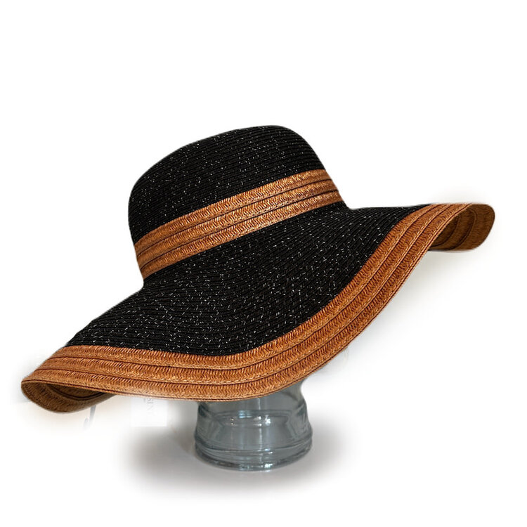 piaRosinni Striped Large Brim Hat
