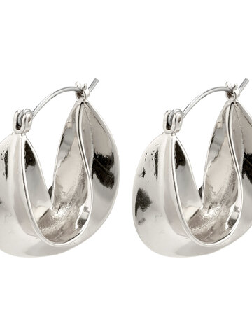 Pilgrim Jewellery Intuition Hoop Earrings Silver