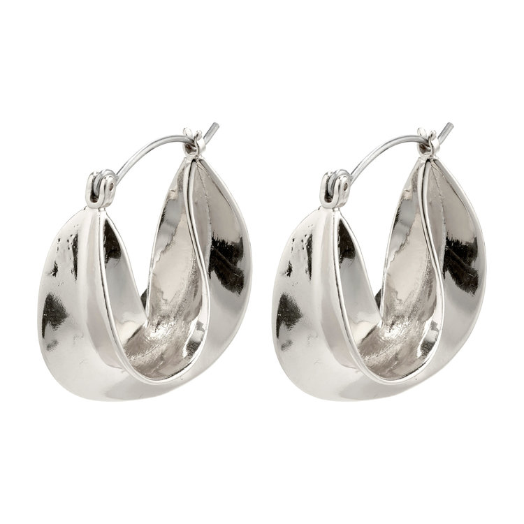 Pilgrim Jewellery Intuition Hoop Earrings Silver