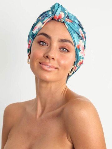Turban Style Shower Cap Poolside Peony