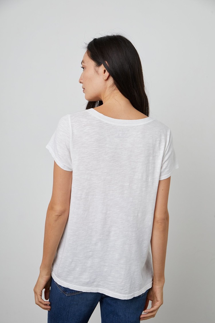 Velvet Jilian V-Neck Tee White