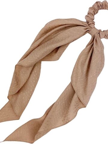 Chelsea King Poppy Dobby Taupe Scrunchie Scarf Set