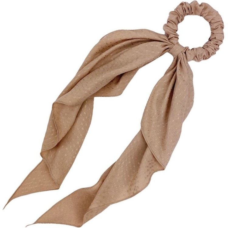 Chelsea King Poppy Dobby Taupe Scrunchie Scarf Set