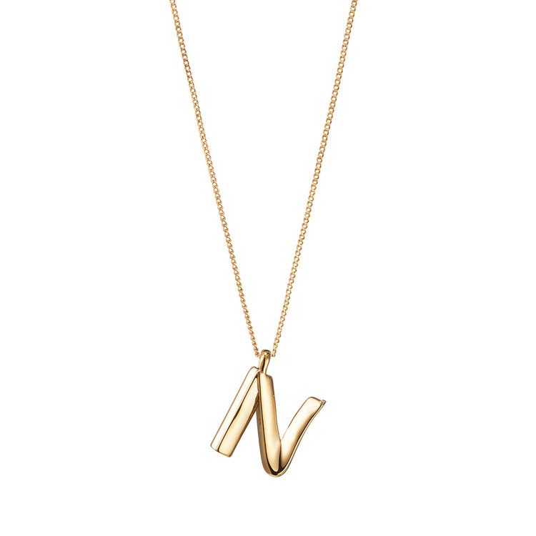 Jenny Bird Monogram Necklace Letter N