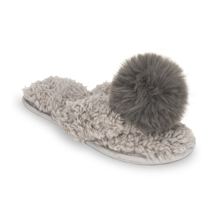 Lemon Collections Teddy Bear Berber Flip Flop Slipper Medium Grey