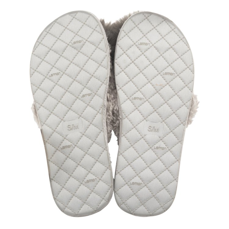 Lemon Collections Teddy Bear Berber Flip Flop Slipper Medium Grey