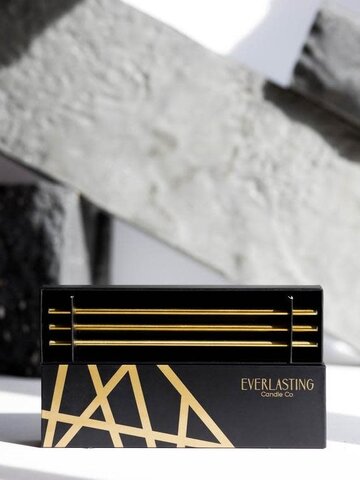 Everlasting Candle Company Candle Sticks 3 Pack Gold