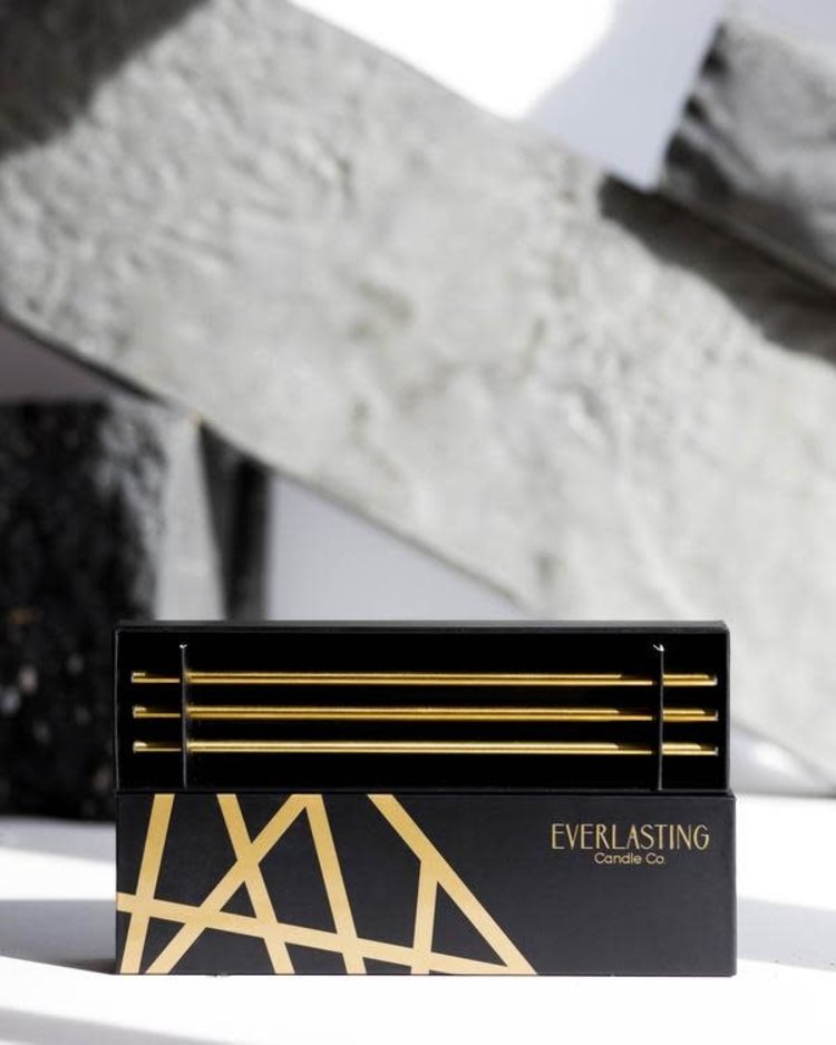 Everlasting Candle Company Candle Sticks 3 Pack Gold